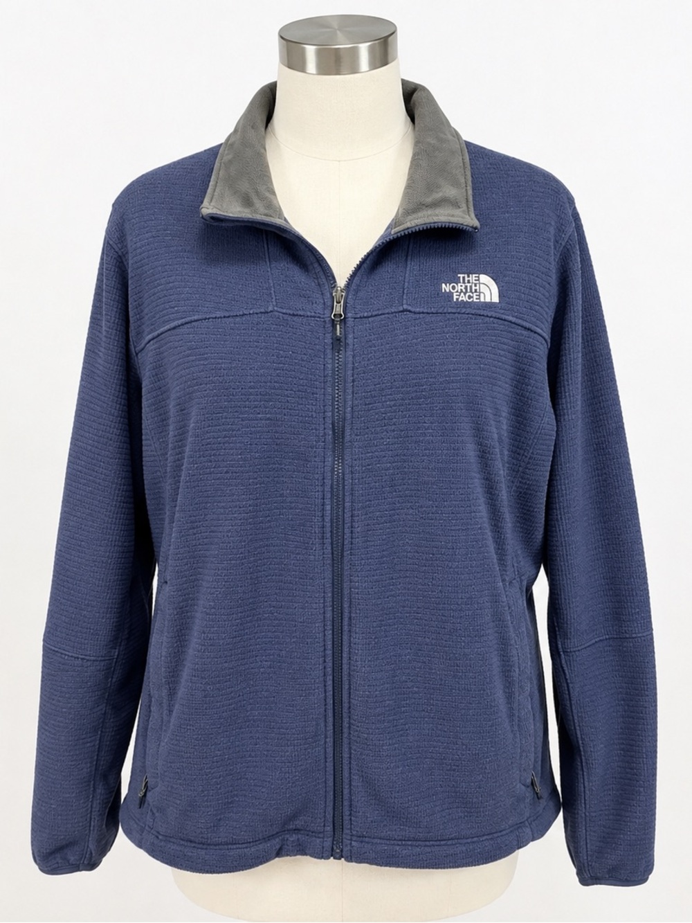 Men’s North face Jacket Windwall Navy Blue & Gray Size XL Full Zip Outdoor Gorp